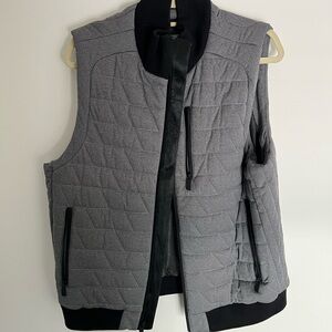 Calvin Klein Gray Quilted Vest w/ Black Trim - SAME DAY Shipping before 3pm PST